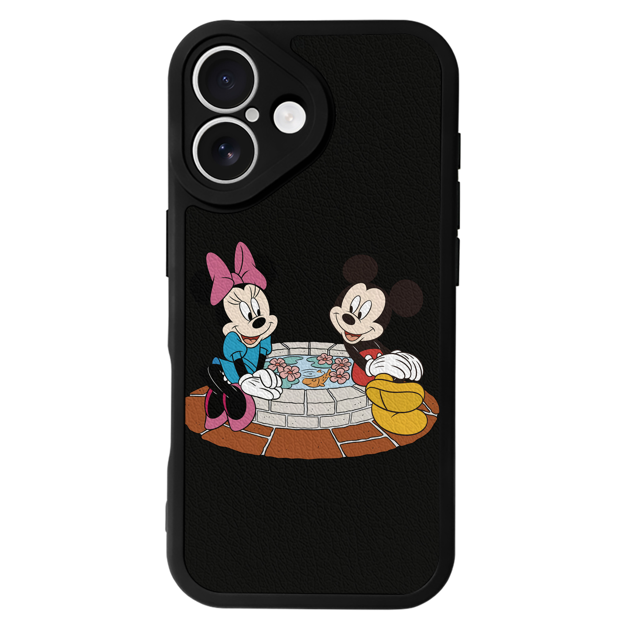 （画像用） ミッキーマウス Mickey Mouse 【iPhone 16シリーズ対応】シリコンスマホケース（レザー調） 材質：シリコン